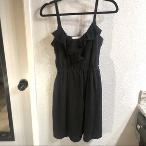 LOFT black ruffled spaghetti strap dress
